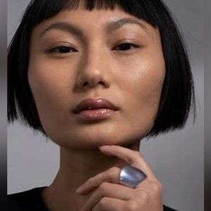 Alexis Bittar Lucite Block Ring - Blue Grey - Size 8